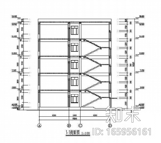 鞍山某中学公寓建筑施工(毕业设计)施工图下载【ID:165956161】