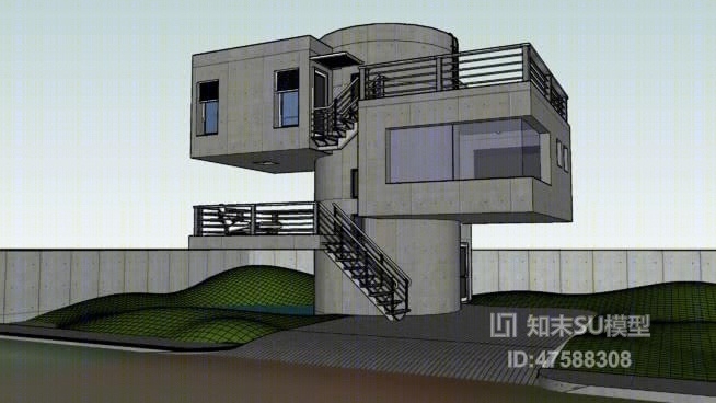 艺术风格建筑SU模型下载【ID:819294444】