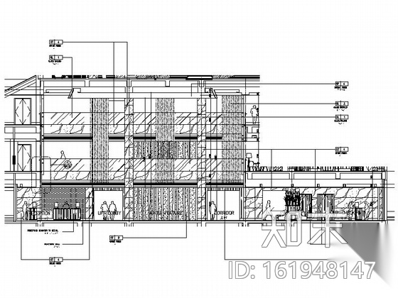 [北京]长安街现代高档星级酒店室内装修图（含方案材料...cad施工图下载【ID:161948147】