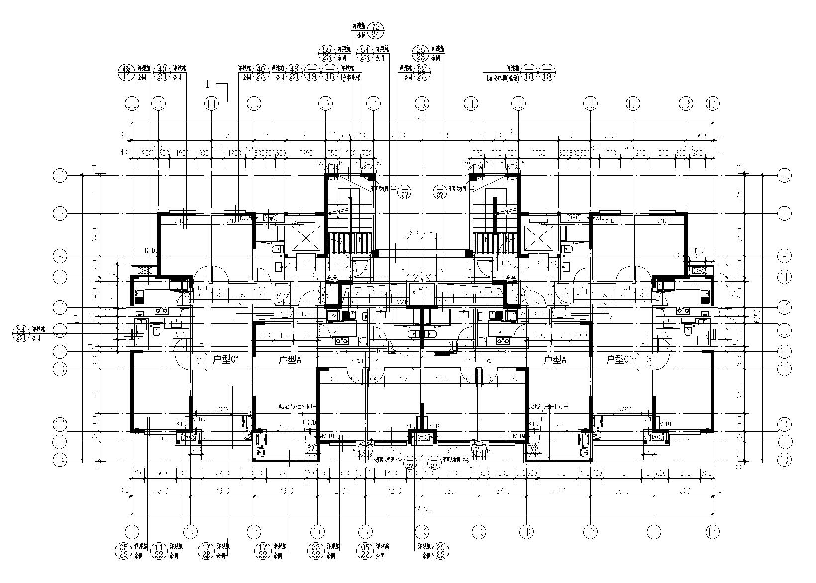 嘉兴城南路西常睦路南地块住宅建筑施工图cad施工图下载【ID:167383103】