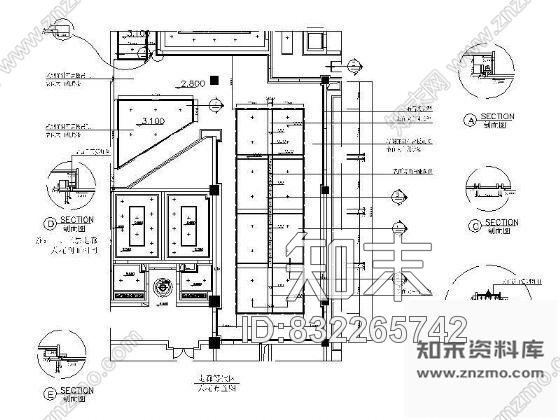 图块/节点走廊等候区吊顶详图cad施工图下载【ID:832265742】