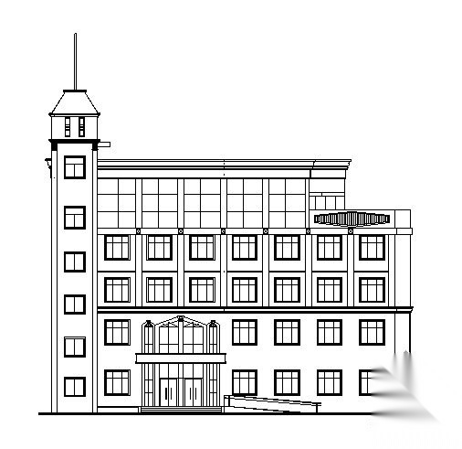 五层办公楼建筑施工图施工图下载【ID:151431188】