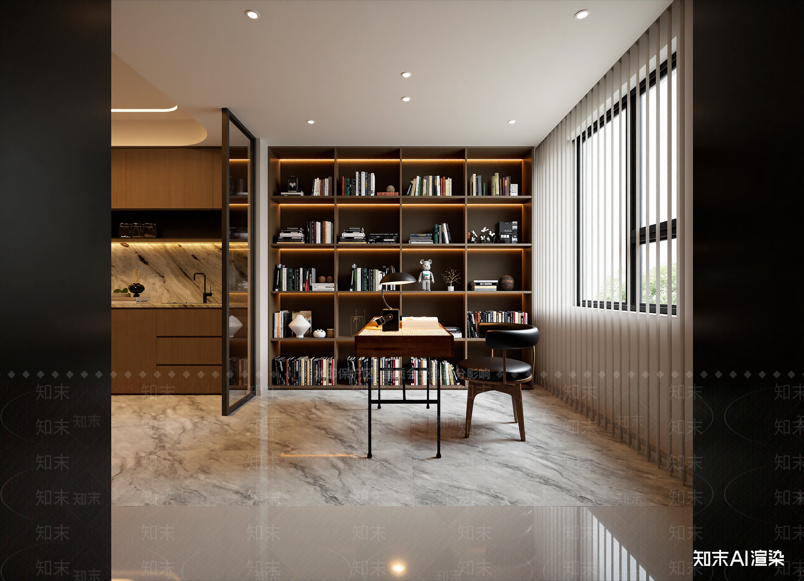 现代书房3D模型下载【ID:1214794398】