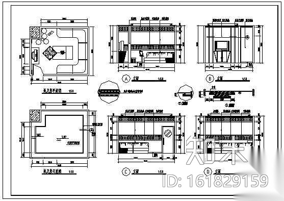 KTV包房装修立面图cad施工图下载【ID:161829159】