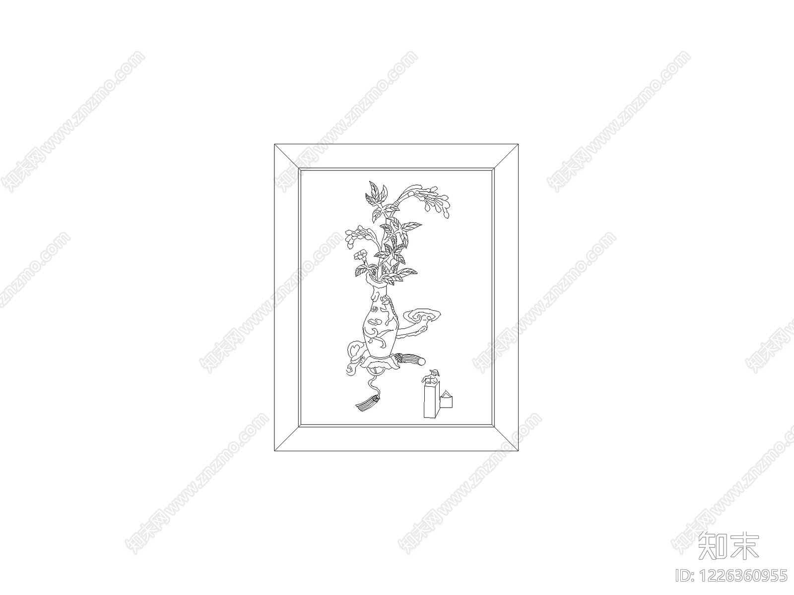 摆件cad施工图下载【ID:1226360955】