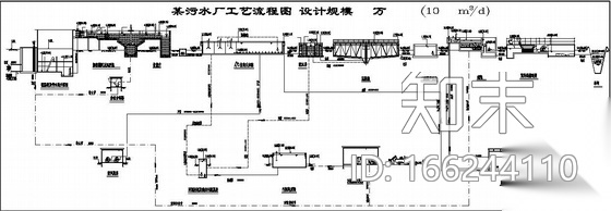 某污水厂高程布置图cad施工图下载【ID:166244110】