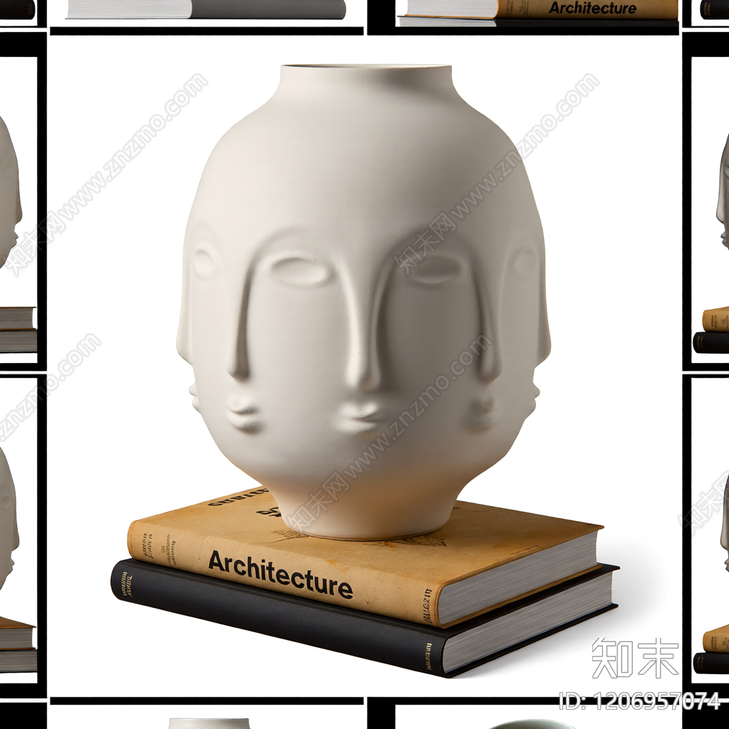 人脸雕塑花瓶3D模型下载【ID:1206957074】