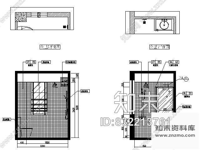 图块/节点样板房卫生间立面图施工图下载【ID:832213761】