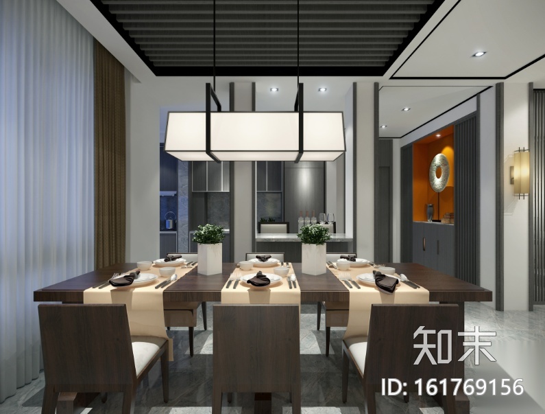 新中式风格新东方朴素四居室住宅设计施工图（附效果图...cad施工图下载【ID:161769156】