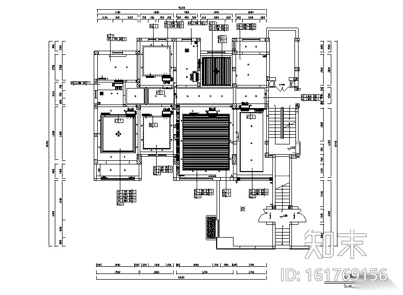 新中式风格新东方朴素四居室住宅设计施工图（附效果图...cad施工图下载【ID:161769156】