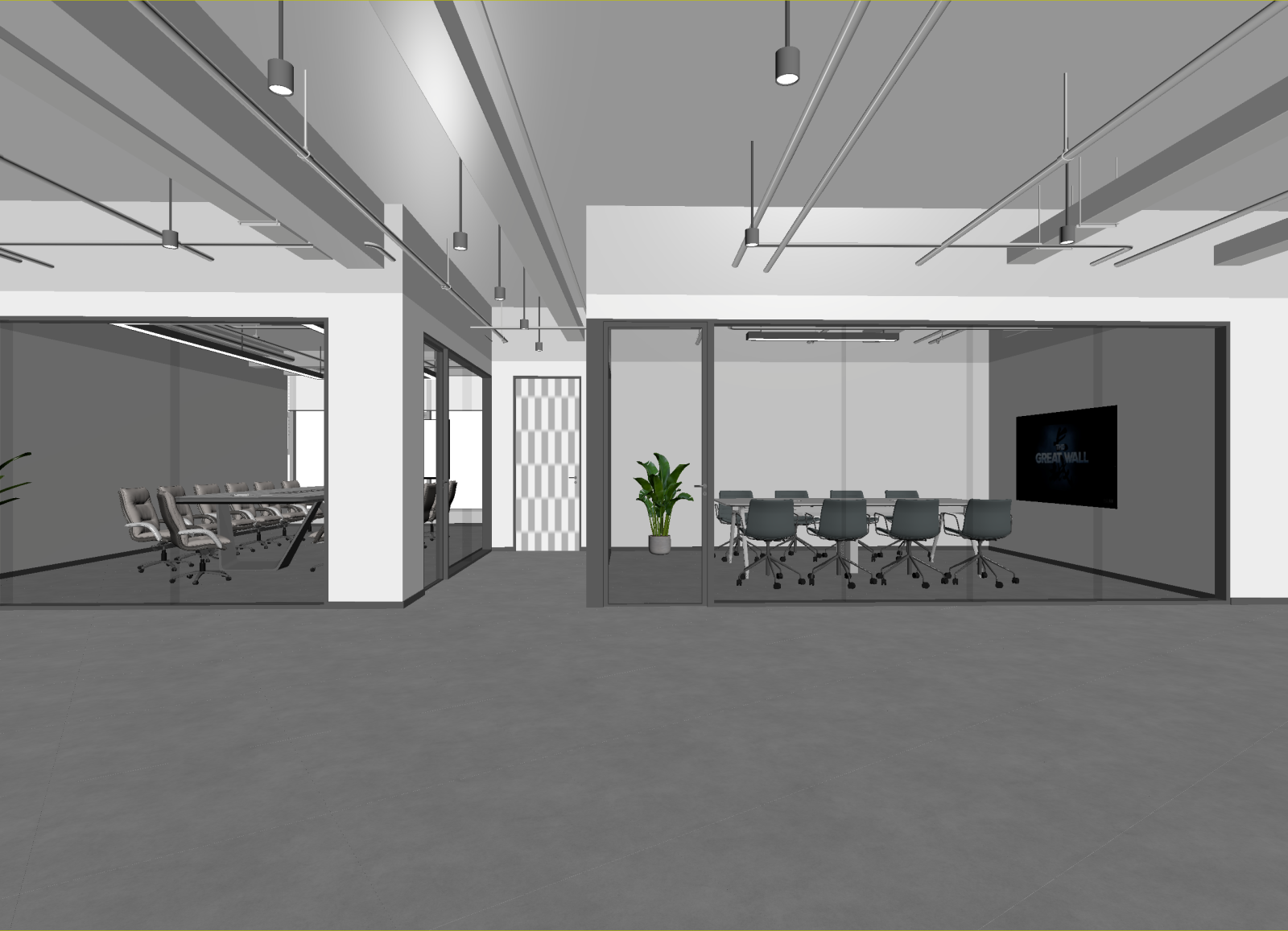 办公大厅3D模型下载【ID:1214611973】