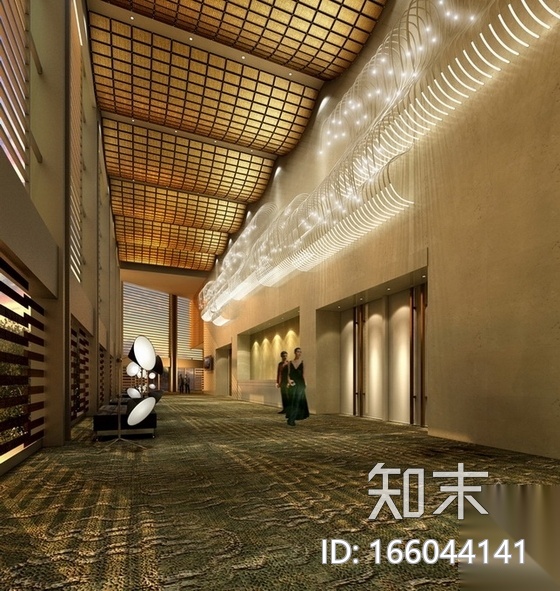 [深圳]五星级酒店奢华高档宴会厅装修施工图（含效果）cad施工图下载【ID:166044141】