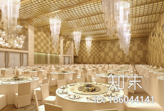 [深圳]五星级酒店奢华高档宴会厅装修施工图（含效果）cad施工图下载【ID:166044141】