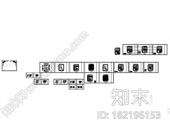 [重庆]某时尚前卫三室两厅装修图cad施工图下载【ID:182196153】