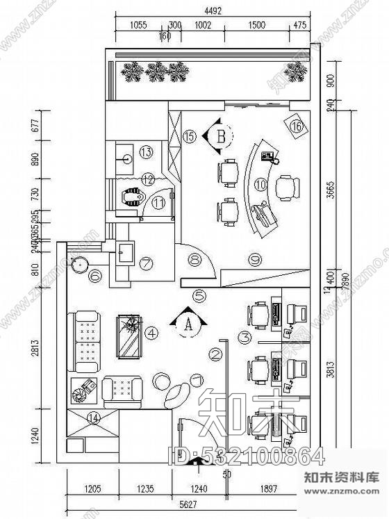 施工图湖南写字楼工作室装修图cad施工图下载【ID:532100864】