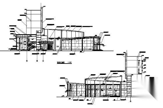 某高档小区会所建筑方案图cad施工图下载【ID:151661140】