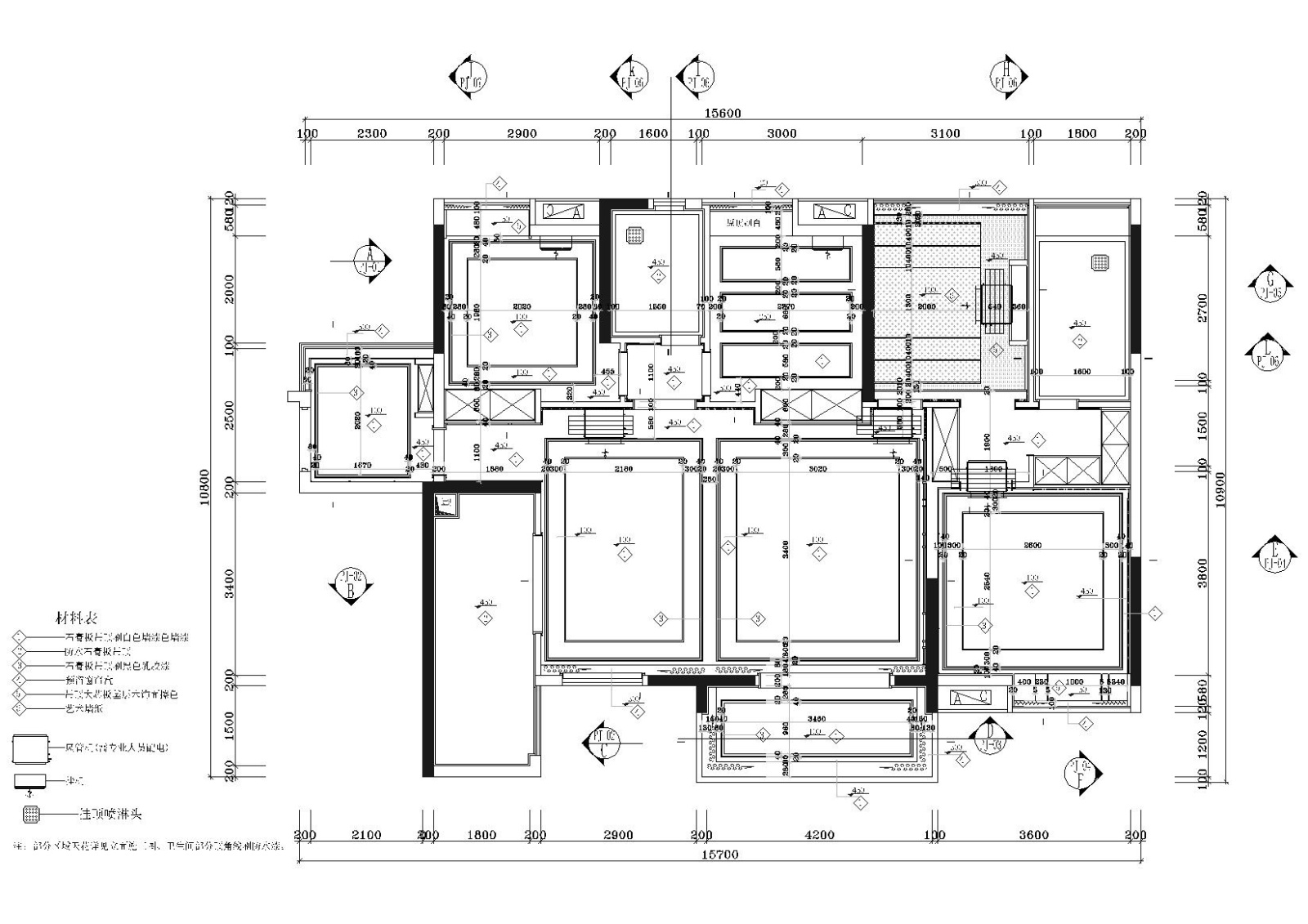 [湖南]​138㎡三居室现代平层样板间施工图cad施工图下载【ID:160388171】