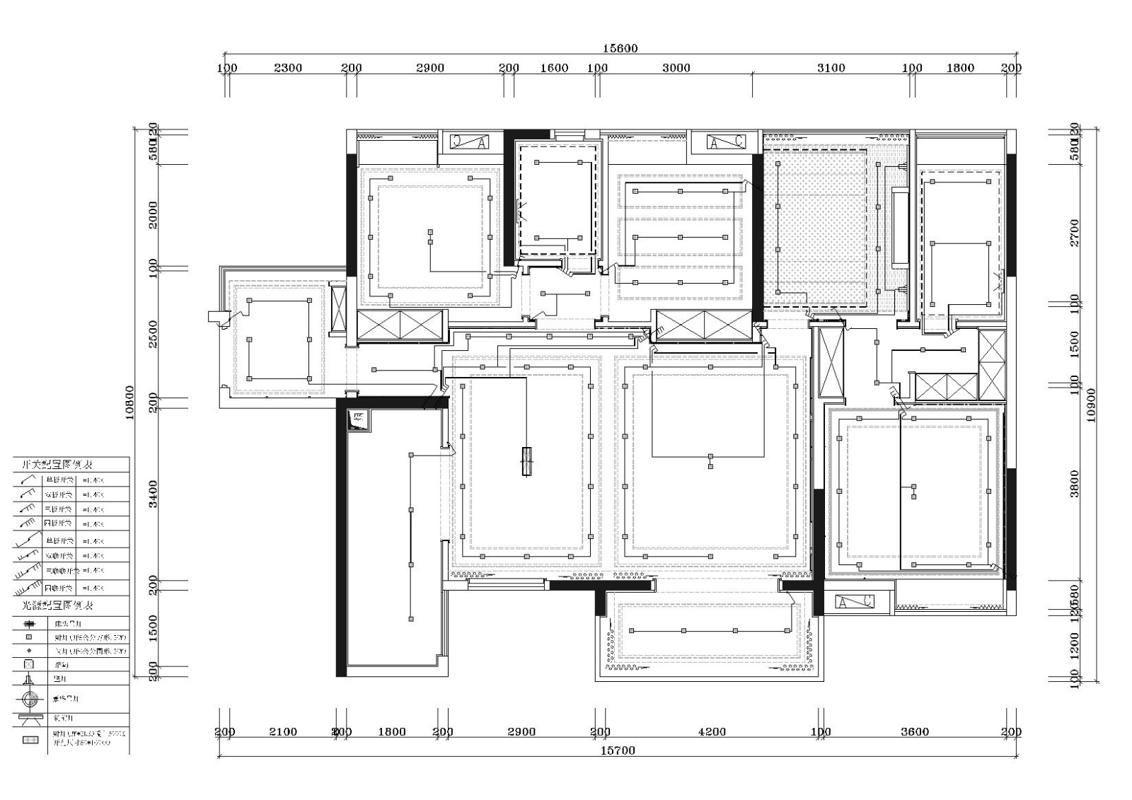 [湖南]​138㎡三居室现代平层样板间施工图cad施工图下载【ID:160388171】