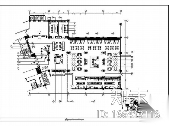 [重庆]某五星级国际酒店自助餐厅施工图cad施工图下载【ID:166413118】