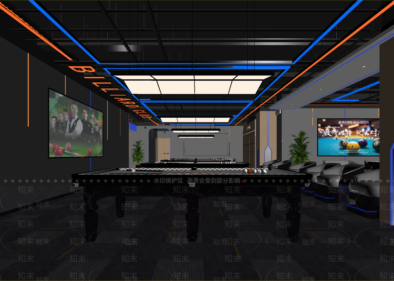 现代台球室3D模型下载【ID:1215080079】