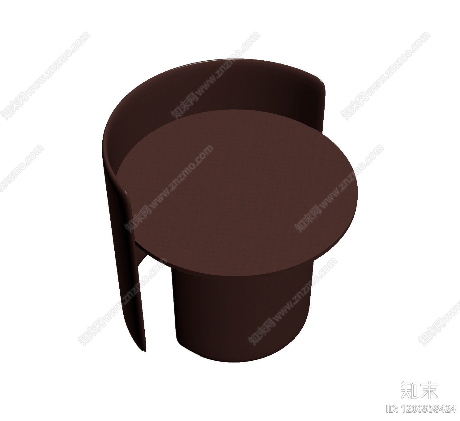 一体式圆桌椅组合3D模型下载【ID:1206958424】
