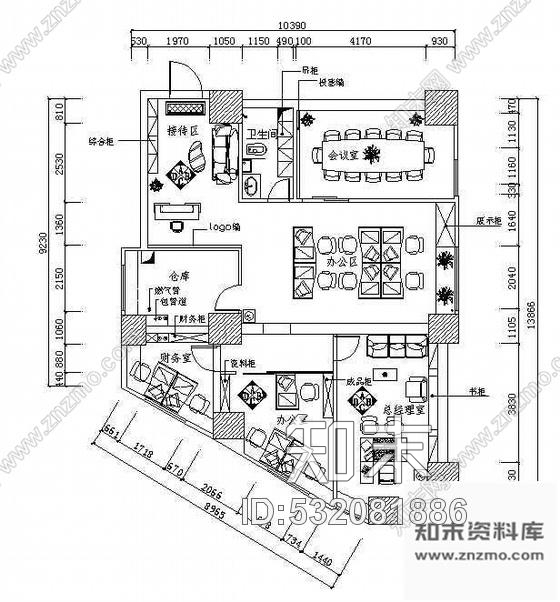 施工图多维电脑有限公司办公空间设计方案cad施工图下载【ID:532081886】