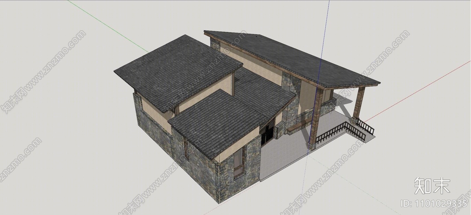 中式乡村厕所SU模型下载【ID:1101029335】