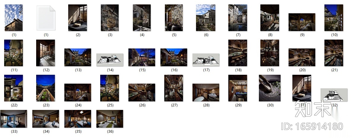 安徽宏村秀里驿境精品文化酒店室内设计实景图施工图下载【ID:165914180】