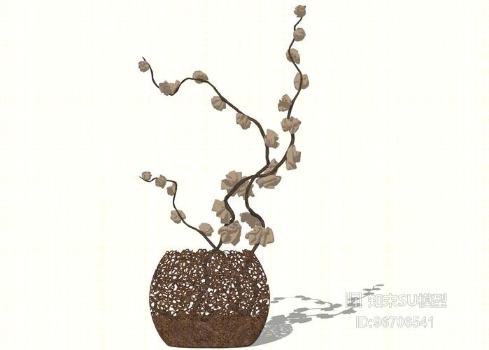 精品免费花瓶插花摆件SU模型下载【ID:96706541】
