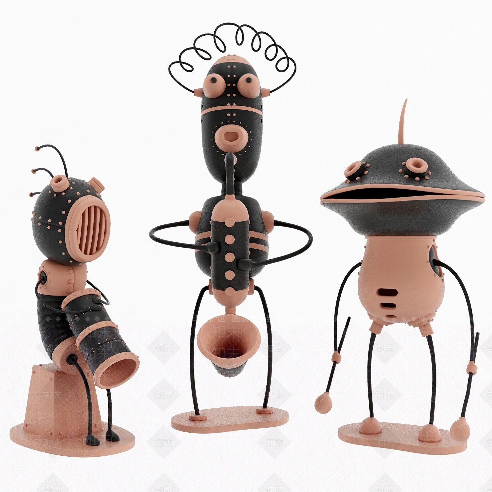 现代卡通玩偶雕塑3D模型下载【ID:1101646007】