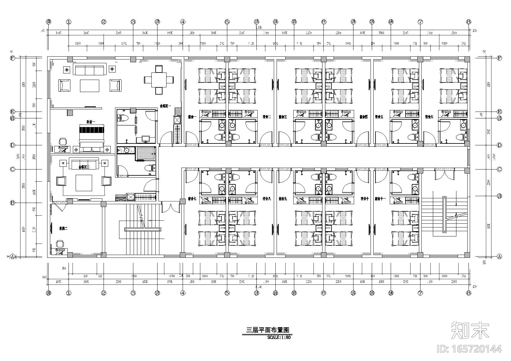 [福建]大田县检察院附属楼施工图+效果图cad施工图下载【ID:165720144】