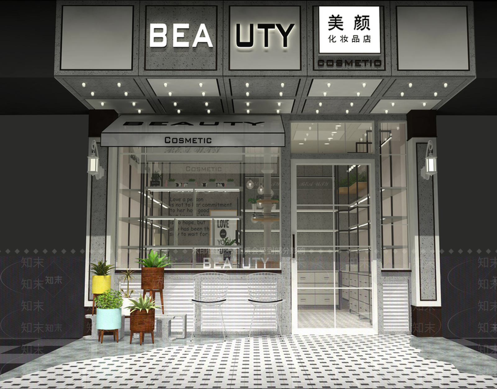 北欧化妆品店铺SU模型下载【ID:933042995】
