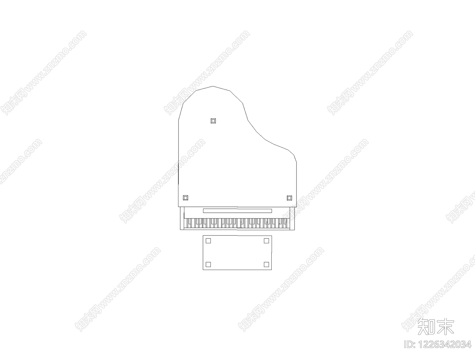 现代桌子CAD图纸