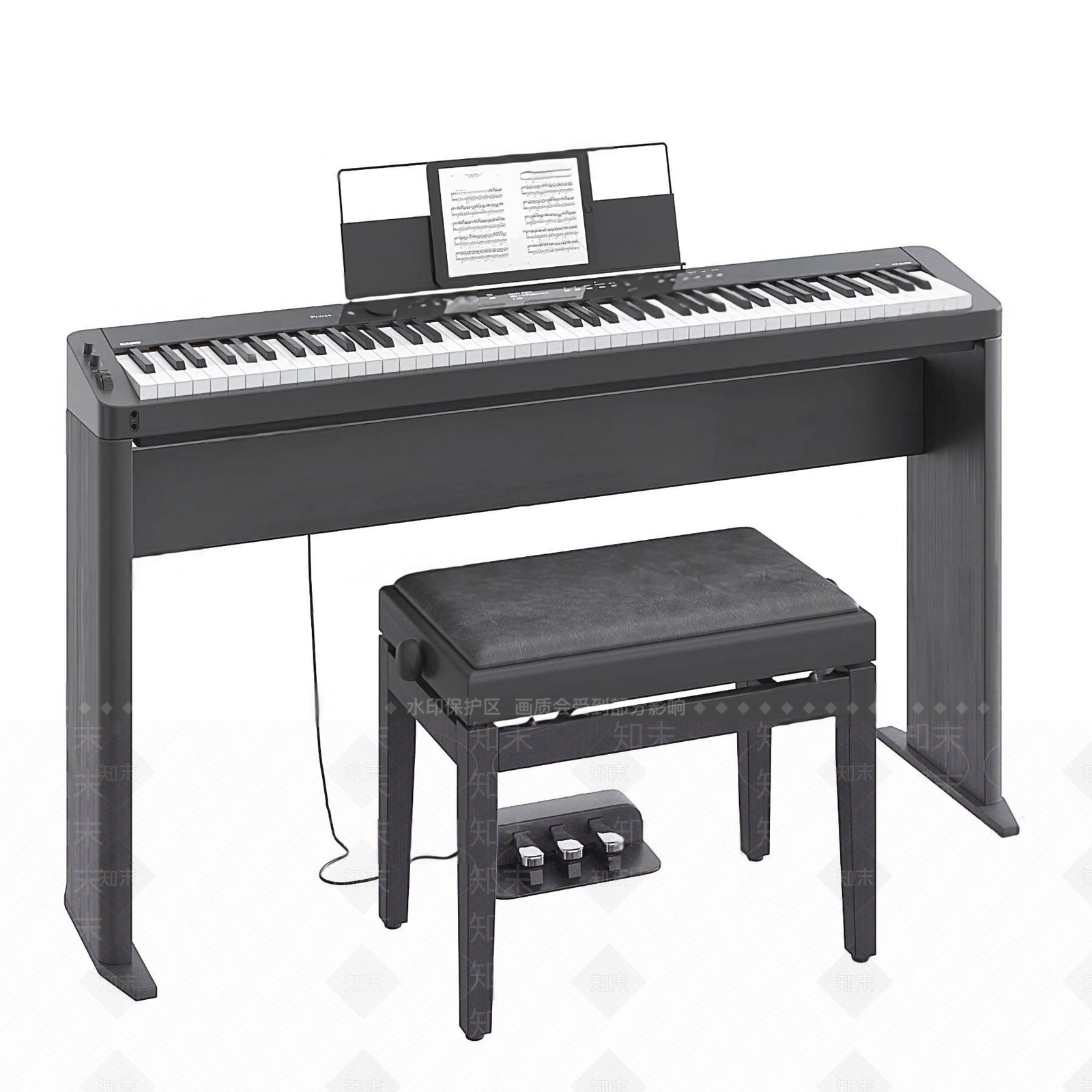 现代电子钢琴3D模型下载【ID:194341015】
