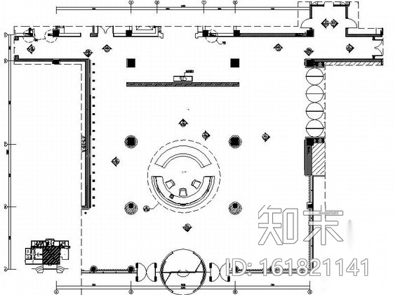 气派办公楼大堂室内装修图cad施工图下载【ID:161821141】