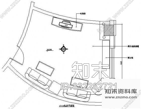 图块/节点KTV包房平面图cad施工图下载【ID:832282721】