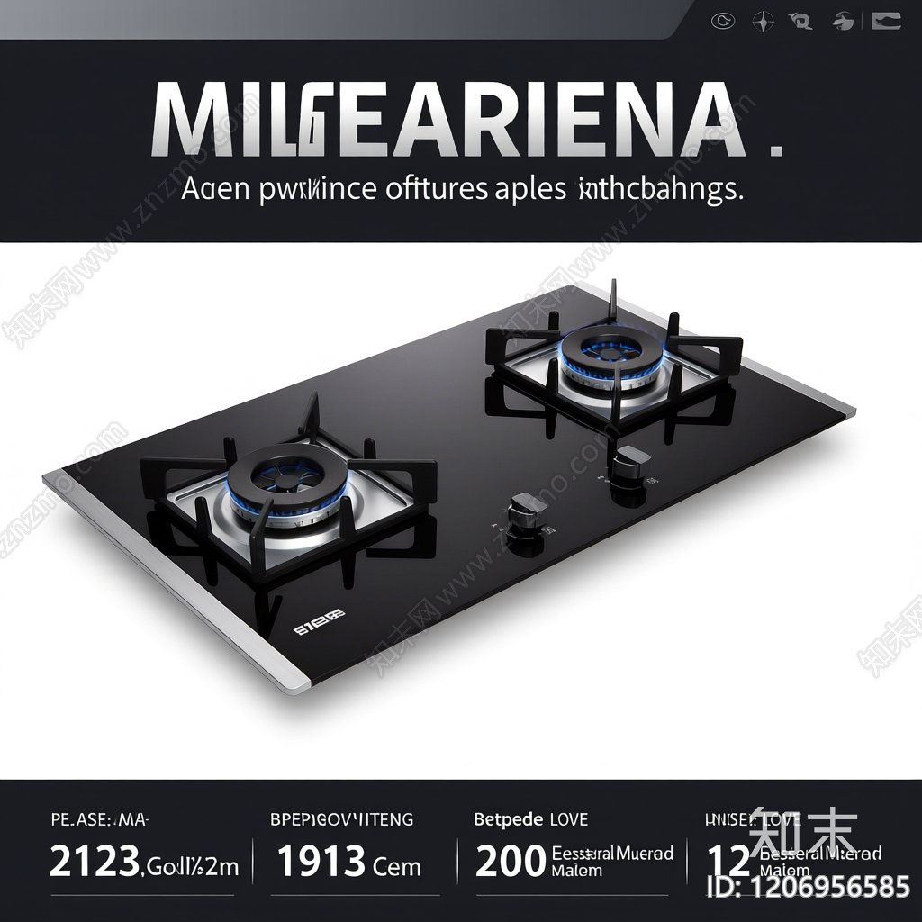 双灶燃气灶具3D模型下载【ID:1206956585】