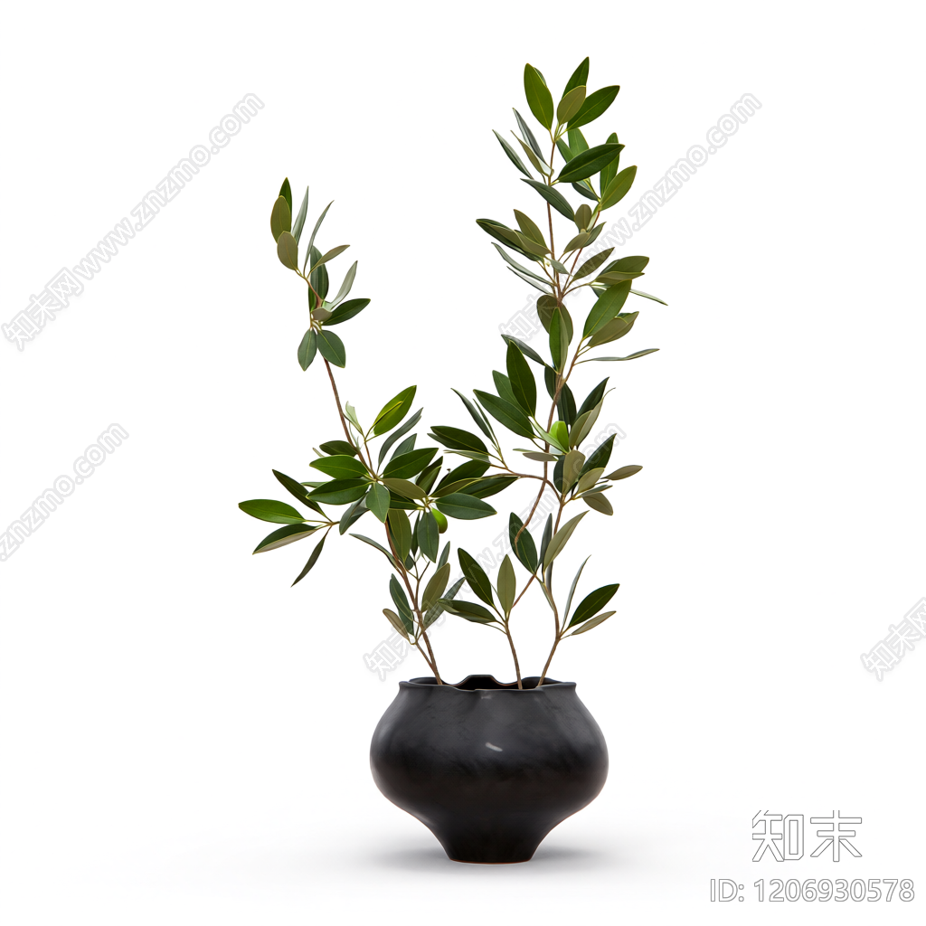 金属叶插花装饰3D模型下载【ID:1206930578】