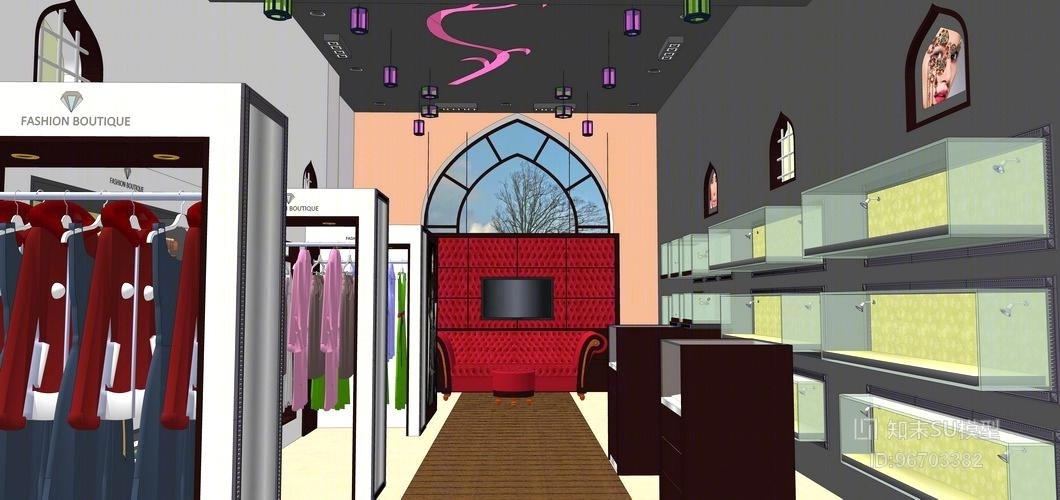 现代服装店SU模型下载【ID:96703382】