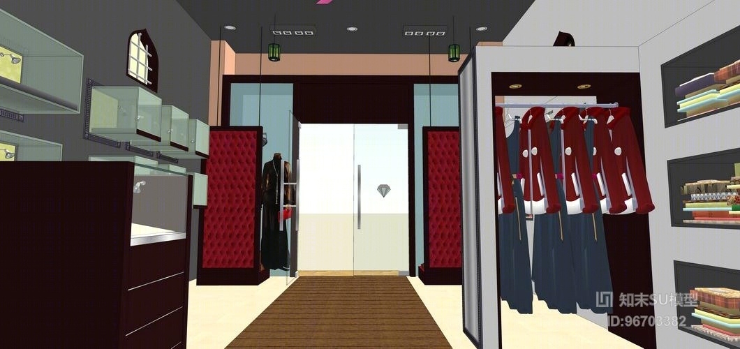 现代服装店SU模型下载【ID:96703382】