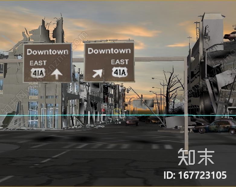 废墟城市模型CG模型下载【ID:167723105】