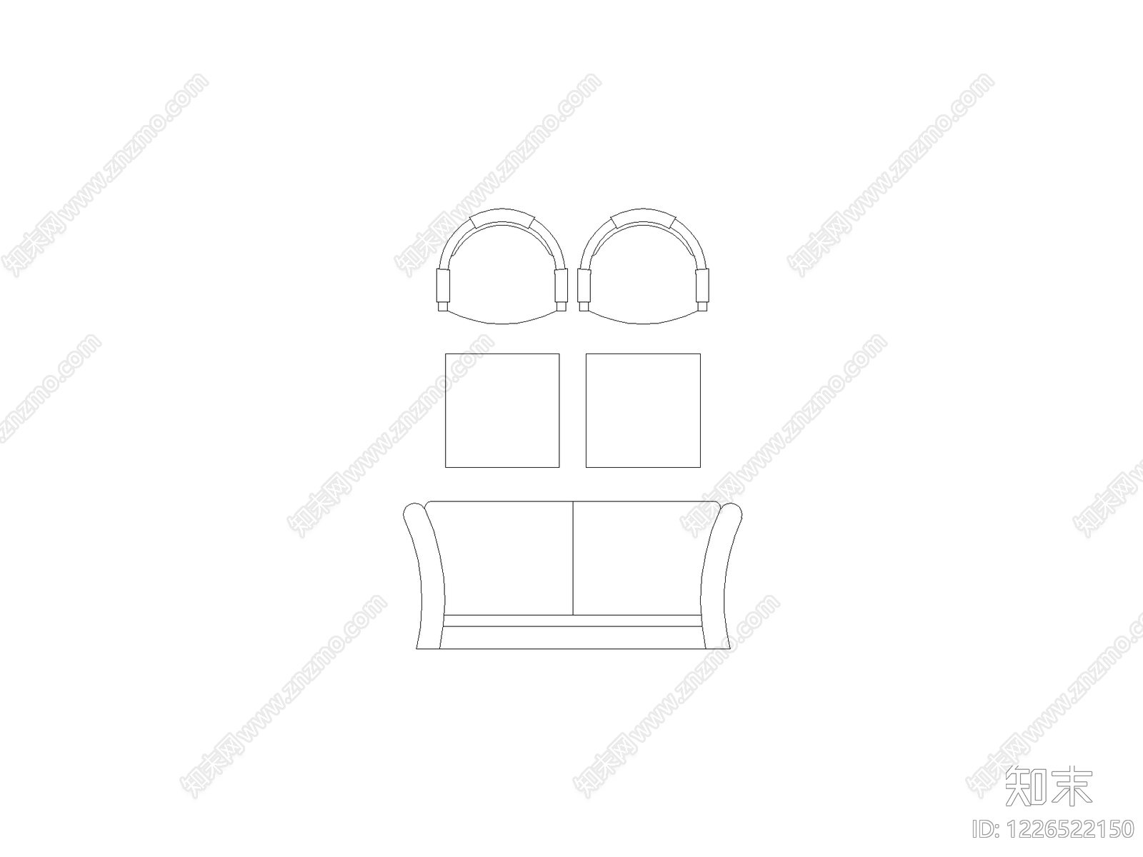 沙发cad施工图下载【ID:1226522150】