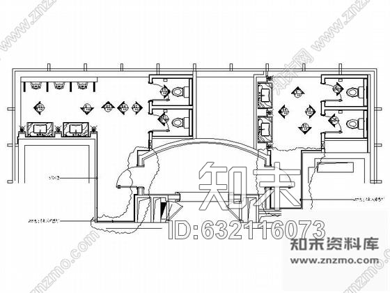 施工图某豪华会所卫生间室内装修施工图cad施工图下载【ID:632116073】