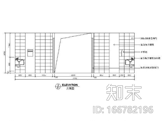 公共卫生间立面图cad施工图下载【ID:166782196】