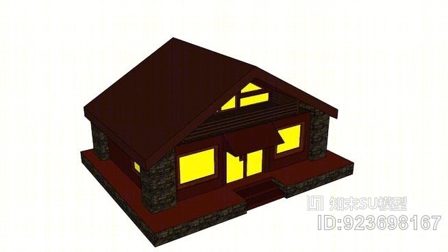 木屋式住宅SU模型下载【ID:923698167】