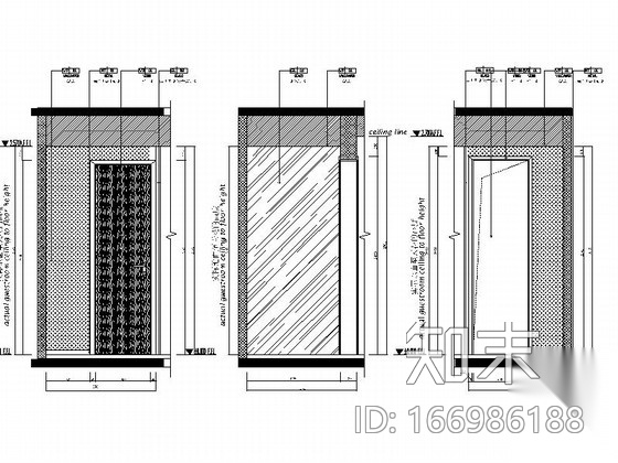 [上海]豪华别墅区新中式风格三层别墅样板间装修施工图cad施工图下载【ID:166986188】