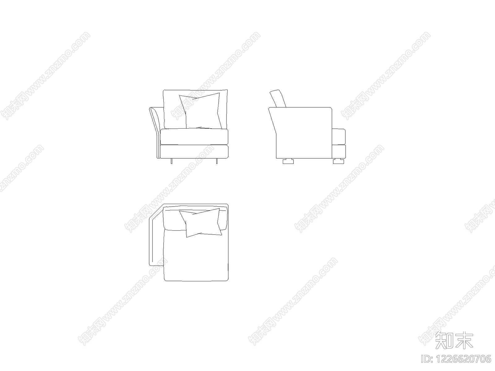 现代,意式沙发CAD图纸