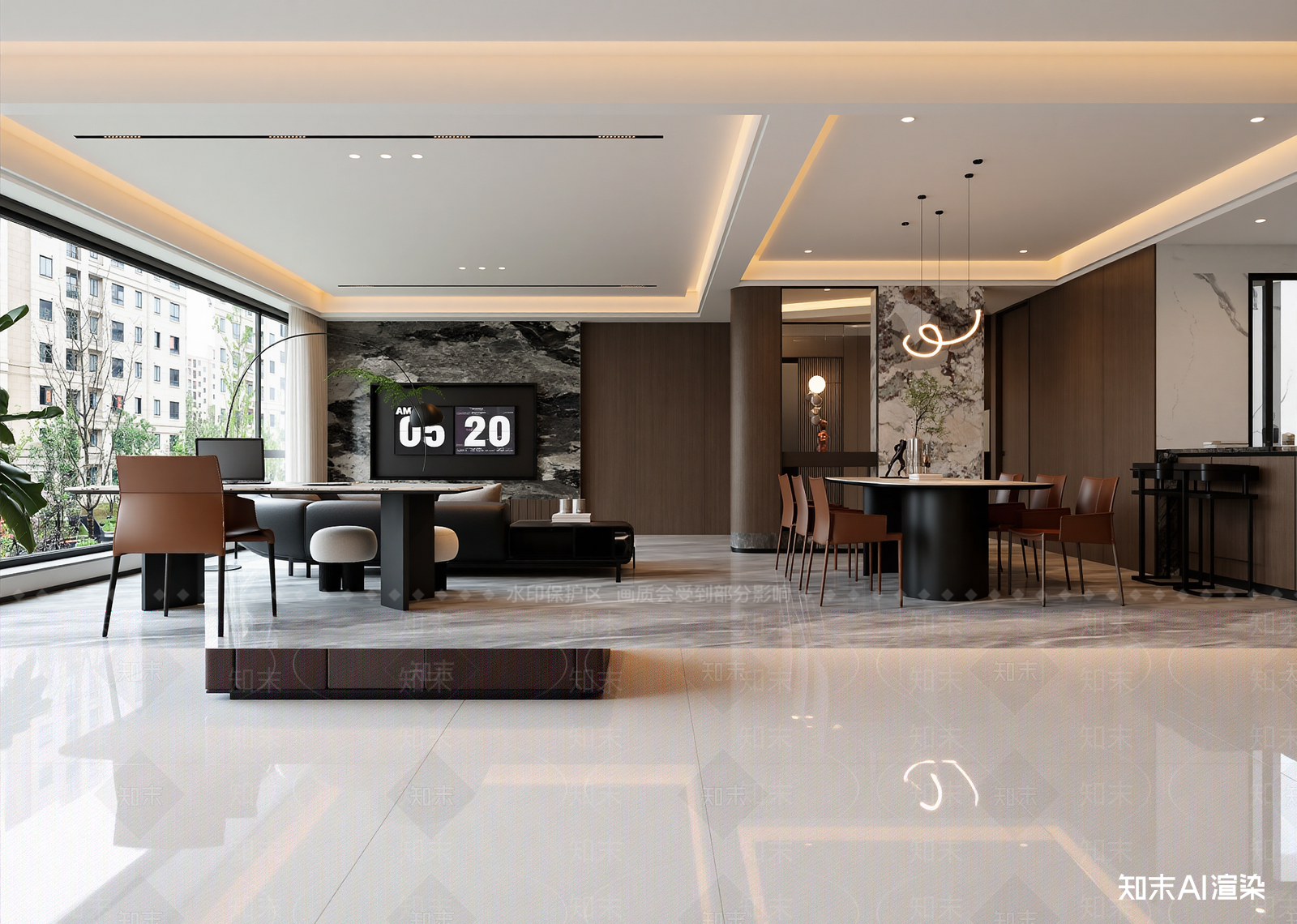 现代客餐厅3D模型下载【ID:1215191435】