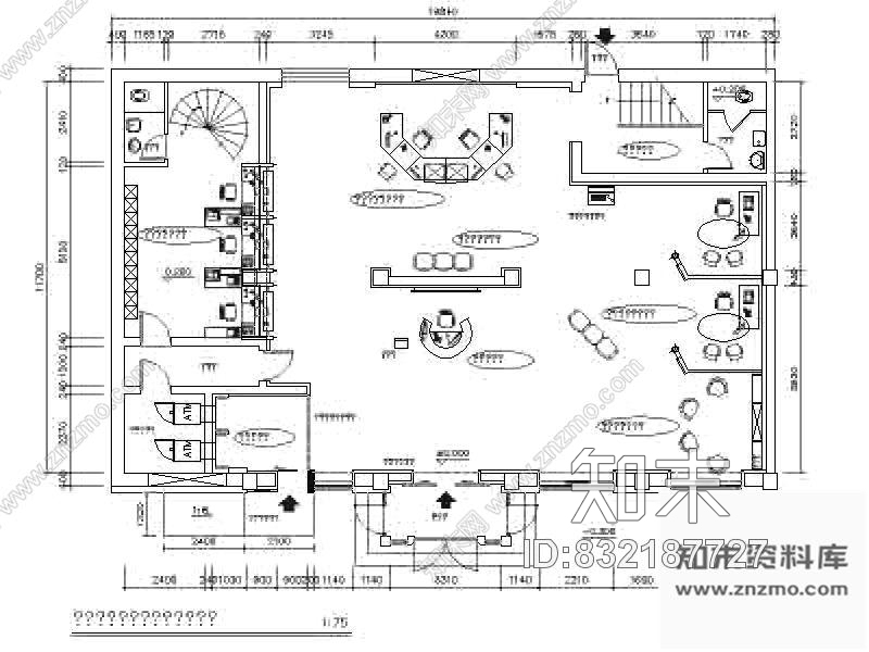 图块/节点某银行装修平面图cad施工图下载【ID:832187727】
