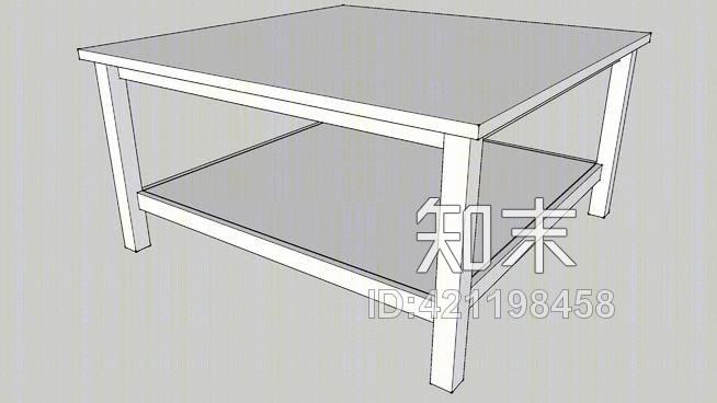 宜家HEMNES咖啡桌90X90白SU模型下载【ID:421198458】